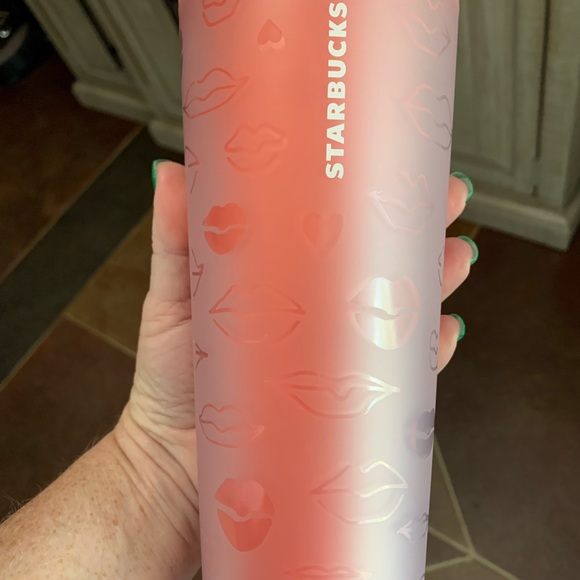 NWT Starbucks Valentine 2021 Red and Pink Lips Soft Touch Tumbler - Picture 3 of 6